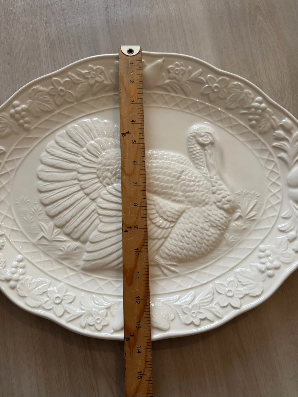 Vintage R.H. Macy & Co Turkey Platter Thanksgiving Holiday Japan White Ceramic